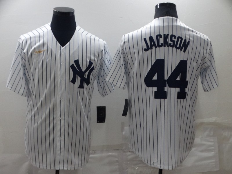 Men's New York Yankees Reggie Jackson #44 White Baseball Jersey